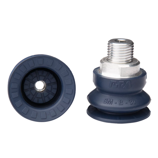22.030.171.1 Bellows vacuum cup diam. 32 mm (1.5 bellows) NBR blue, with fitting G1/4-male