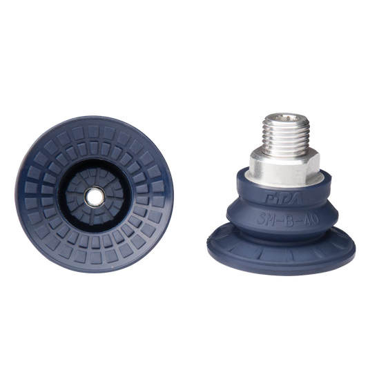 22.040.177.1 Bellows vacuum cup diam. 42 mm (1.5 bellows) NBR blue, with fitting G1/4-male