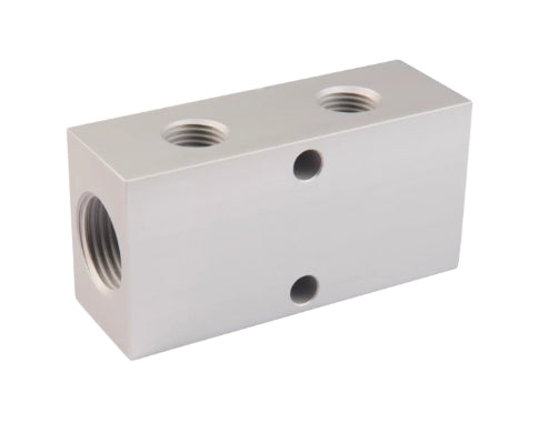 79.023  Manifold; length: 80 mm  Thread: 2 x 1/2"; 2 + 2 x G1/4; Aluminium